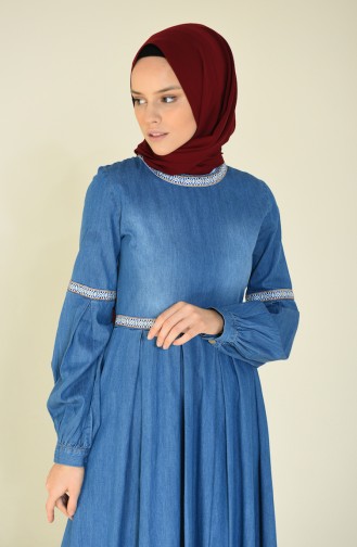 Denim Blue Hijab Dress 81744-01