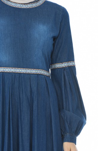 Navy Blue Hijab Dress 81744-02