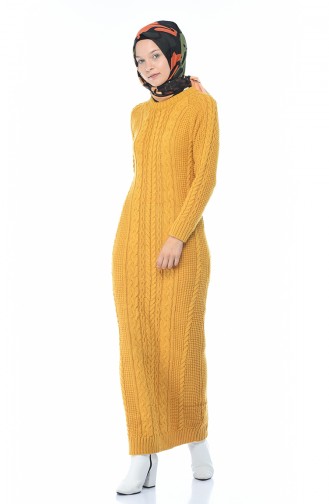 Mustard İslamitische Jurk 0931-05