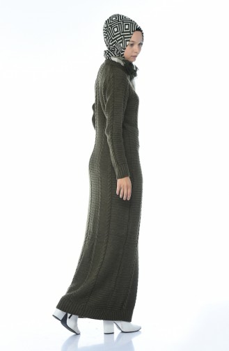 Khaki Hijab Dress 0933-01