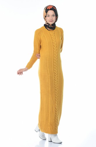 Mustard Hijab Dress 0933-02