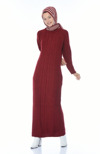 فستان أحمر كلاريت 0933-07