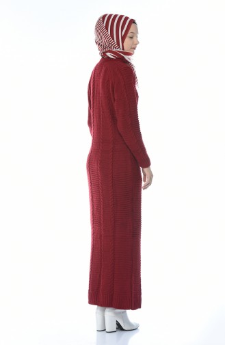 Claret Red Hijab Dress 0933-07