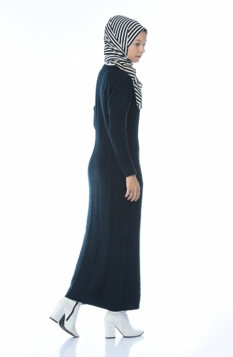 Navy Blue Hijab Dress 0933-08