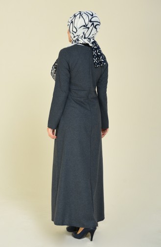 Anthrazit Hijab Kleider 9113-01
