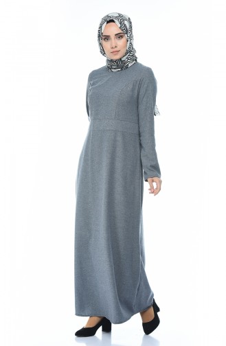 Gray Hijab Dress 9113-02