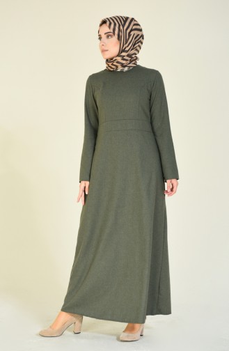 Khaki Hijab Kleider 9113-04