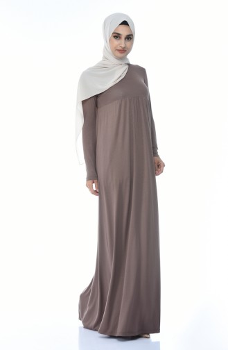 Dark Mink Hijab Dress 0729B-12