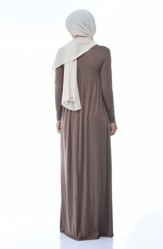 Dark Mink Hijab Dress 0729B-12