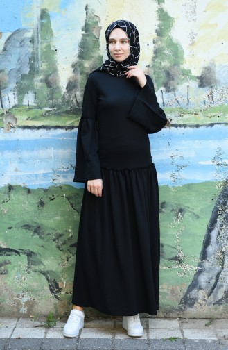 Black İslamitische Jurk 5038-01