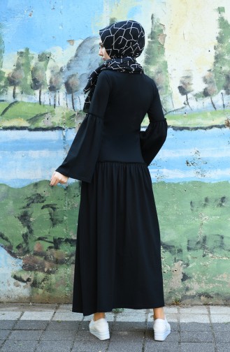 Black Hijab Dress 5038-01