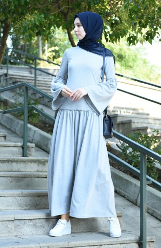 Gray Hijab Dress 5038-03