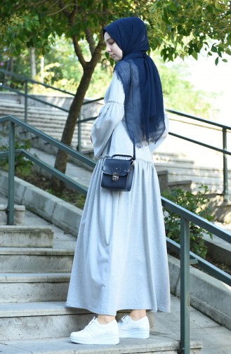 Gray Hijab Dress 5038-03