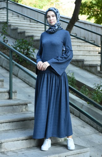Indigo Hijab Dress 5038-06