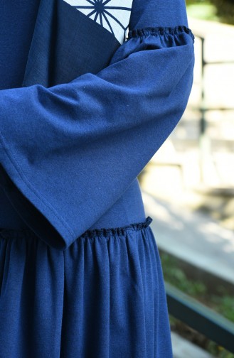 Light Navy Blue Hijab Dress 5038-09