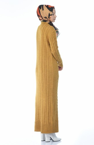 Trikot Kleid mit Strickmuster 1950-03 Senf 1950-03