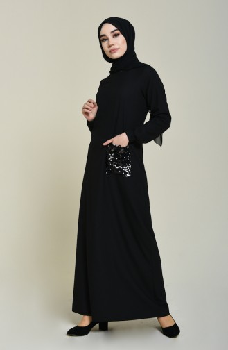 Black Hijab Dress 0252-03