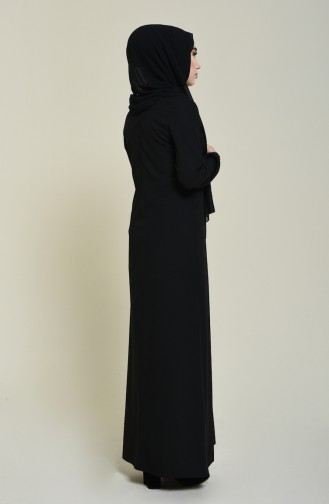 Schwarz Hijab Kleider 0252-03