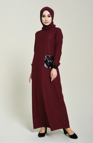 Robe Hijab Bordeaux 0252-04