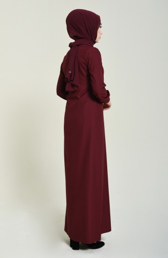 Claret red İslamitische Jurk 0252-04