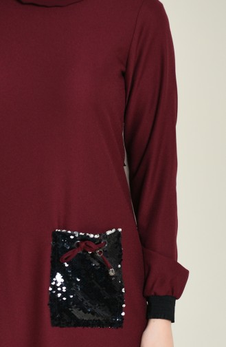 Claret red İslamitische Jurk 0252-04