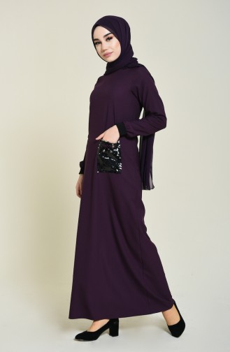 Lila Hijab Kleider 0252-05