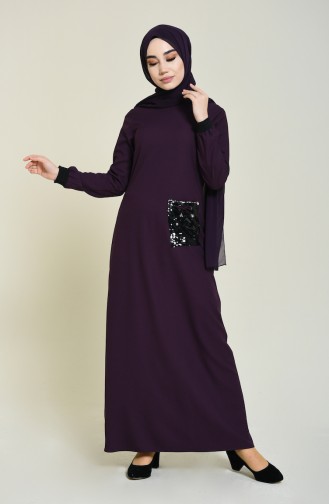 Lila Hijab Kleider 0252-05
