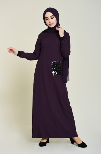 Purple Hijab Dress 0252-05