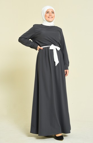 Anthrazit Hijab Kleider 60037A-01