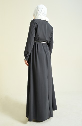 Anthrazit Hijab Kleider 60037A-01