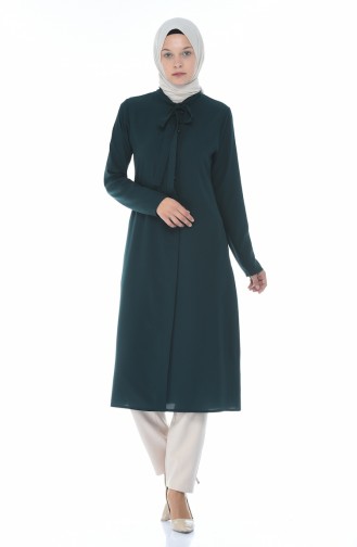 Kravat Yaka Tunik 3044-02 Zümrüt Yeşili