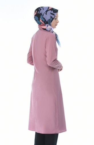 Kravat Yaka Tunik 3044-08 Pembe