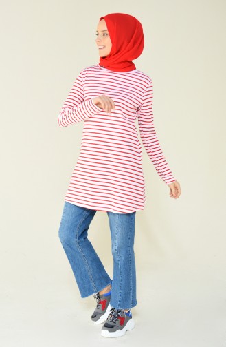 Basic Tunic Red White 2710-16