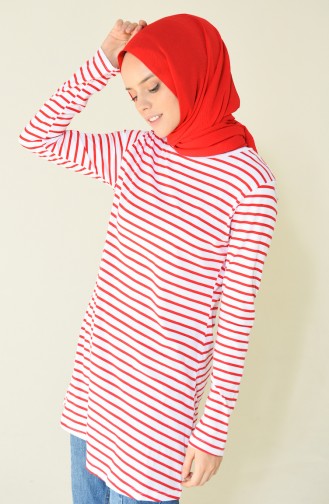 Basic Tunic Red White 2710-16