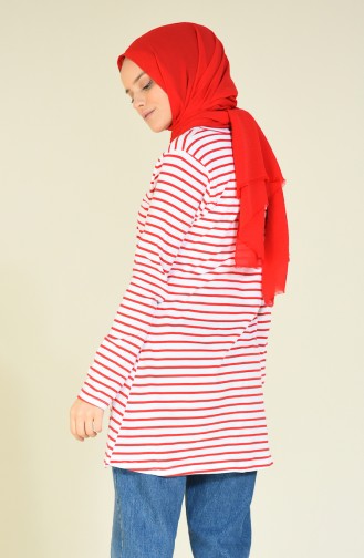 Basic Tunic Red White 2710-16