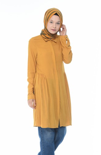 Pleated Tunic Mustard Color 1224-02