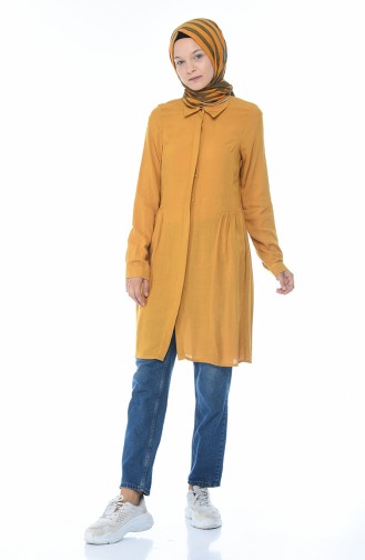 Pleated Tunic Mustard Color 1224-02