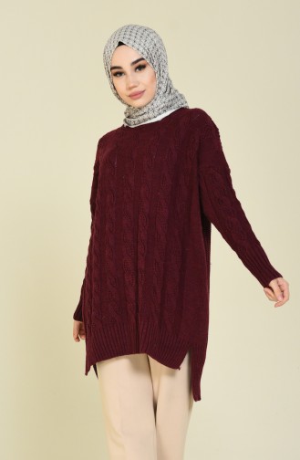 Triko Yarasa Kol Tunik 1922-03 Bordo