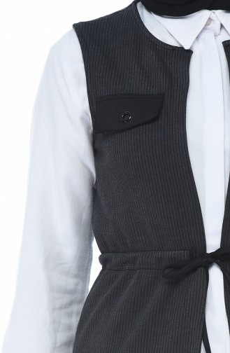 Waist Pleated Vest Anthracite 0728-04