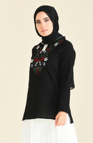 Blouse Brodée 21213-02 Noir 21213-02