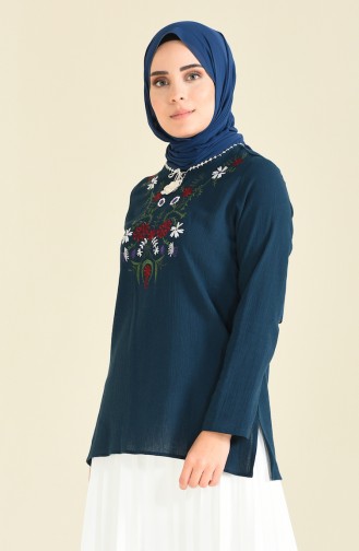 Oil Blue Blouse 21213-03