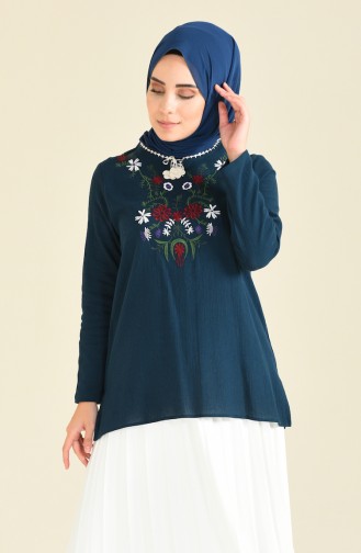 Oil Blue Blouse 21213-03