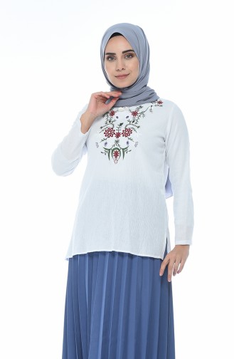 Blouse Brodée 21213-04 Blanc 21213-04