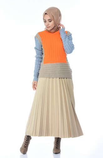 Triko Sweater Orange Blue 8022-03