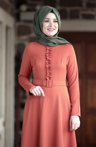 Robe Hijab Couleur brique 3207-05