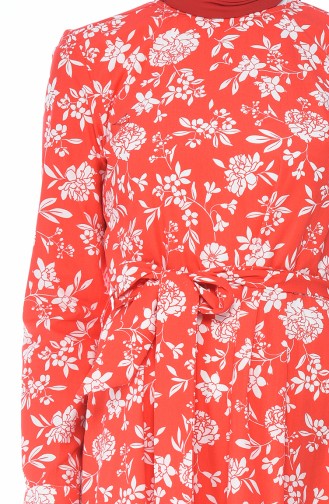 Rot Hijab Kleider 60047-01