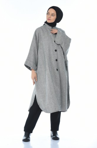 Lange Winterlicher Poncho 5007-01 Grau 5007-01