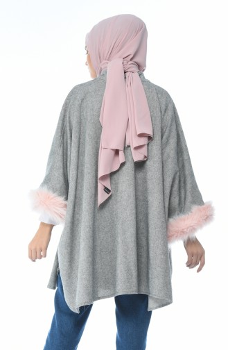 Fur Poncho Gray Powder 5008-01