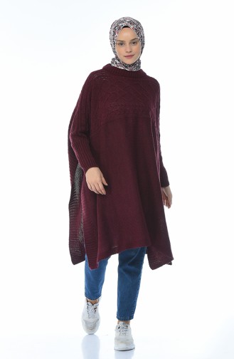 Claret Red Poncho 7302-01