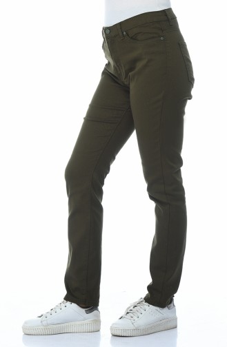 High waist Battal Pants 17059-01 Dark Khaki 17059-01